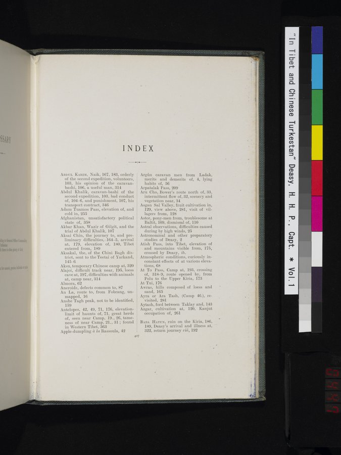 In Tibet and Chinese Turkestan : vol.1 / 447 ページ（カラー画像）