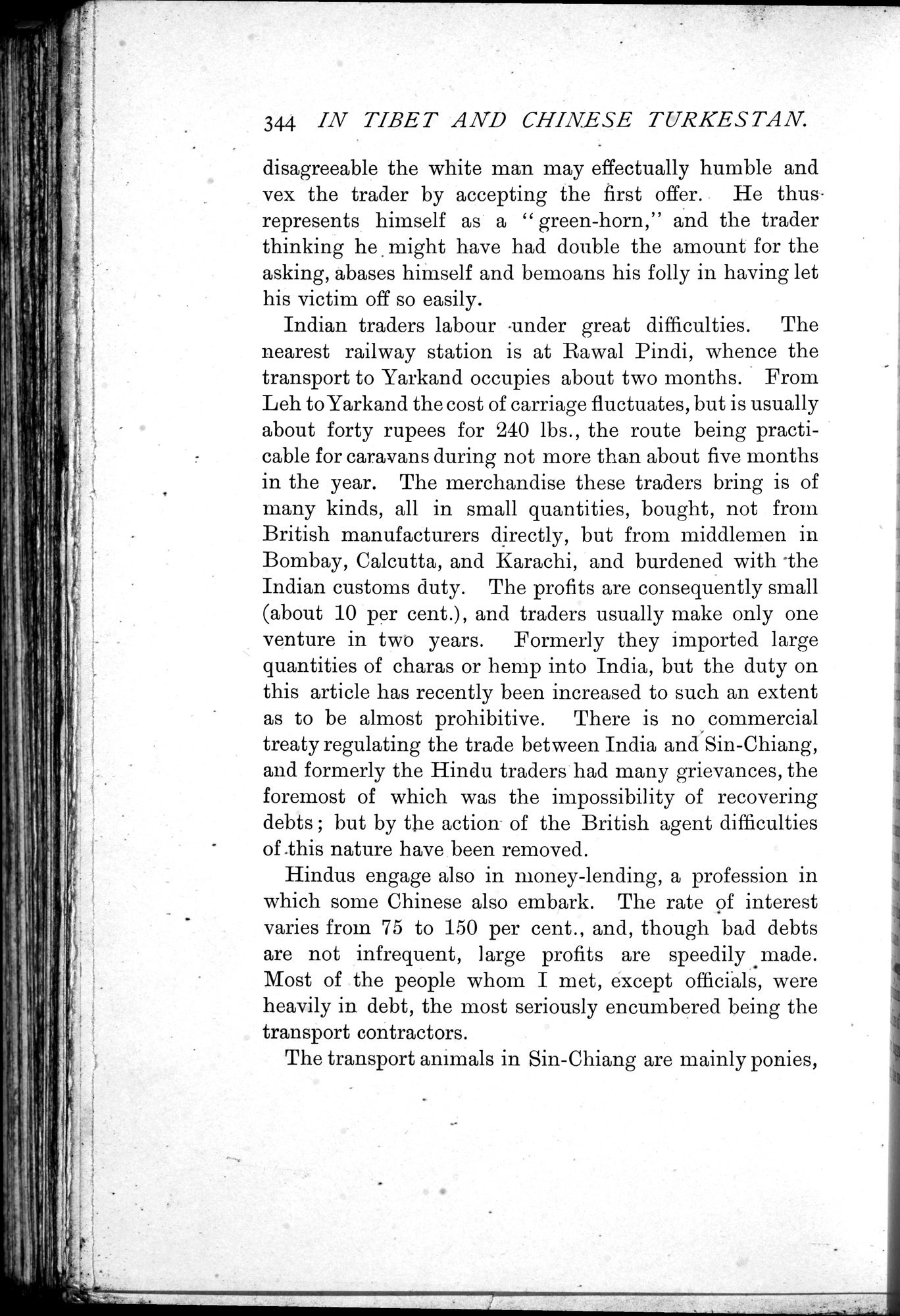 In Tibet and Chinese Turkestan : vol.1 / 384 ページ（白黒高解像度画像）