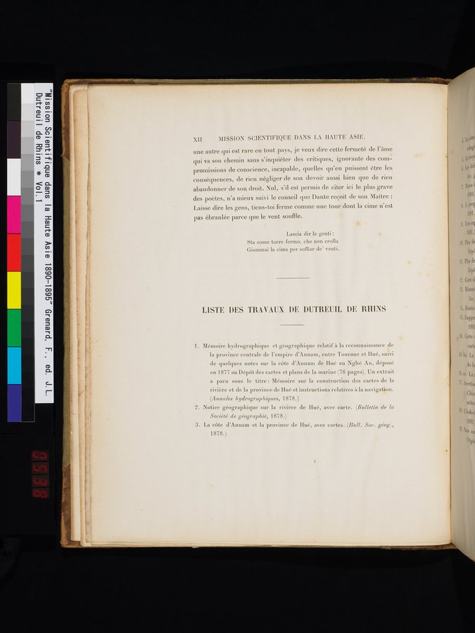 Mission Scientifique dans la Haute Asie 1890-1895 : vol.1 / 20 ページ（カラー画像）