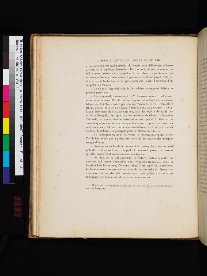 Mission Scientifique dans la Haute Asie 1890-1895 : vol.1 / Page 32 (Color Image)