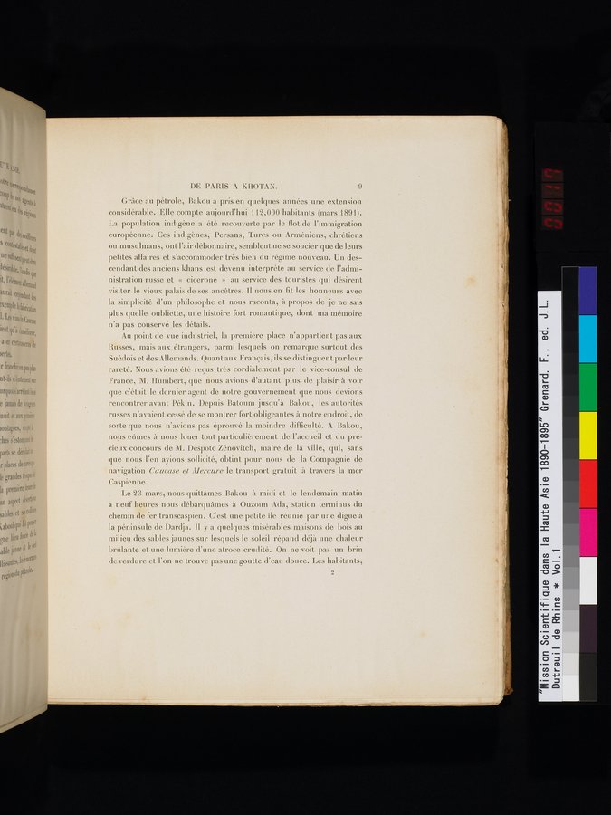 Mission Scientifique dans la Haute Asie 1890-1895 : vol.1 / 37 ページ（カラー画像）