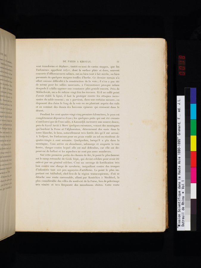 Mission Scientifique dans la Haute Asie 1890-1895 : vol.1 / 39 ページ（カラー画像）