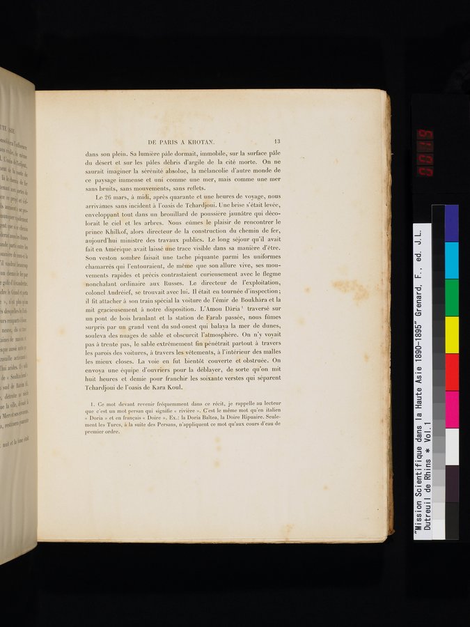 Mission Scientifique dans la Haute Asie 1890-1895 : vol.1 / 41 ページ（カラー画像）