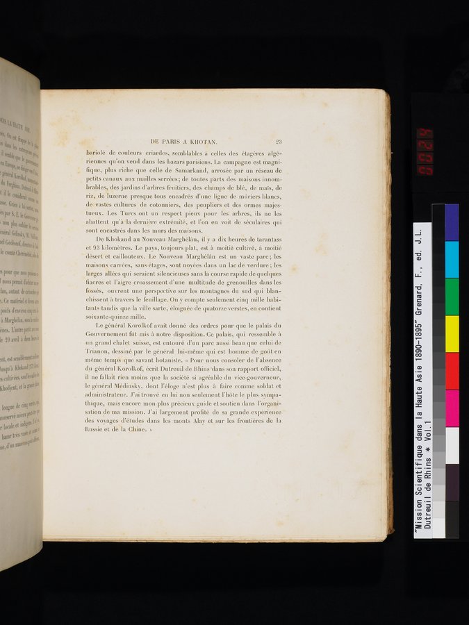 Mission Scientifique dans la Haute Asie 1890-1895 : vol.1 / 51 ページ（カラー画像）