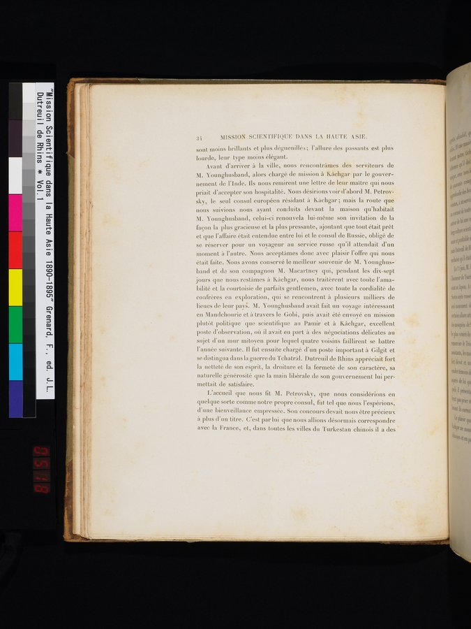 Mission Scientifique dans la Haute Asie 1890-1895 : vol.1 / 62 ページ（カラー画像）