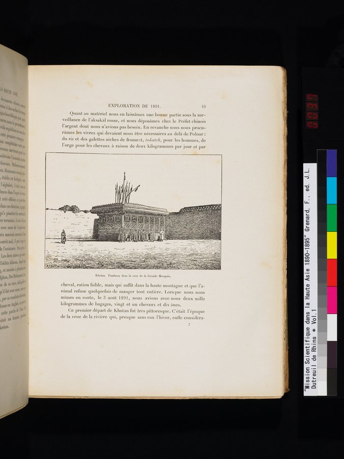 Mission Scientifique dans la Haute Asie 1890-1895 : vol.1 / Page 77 (Color Image)