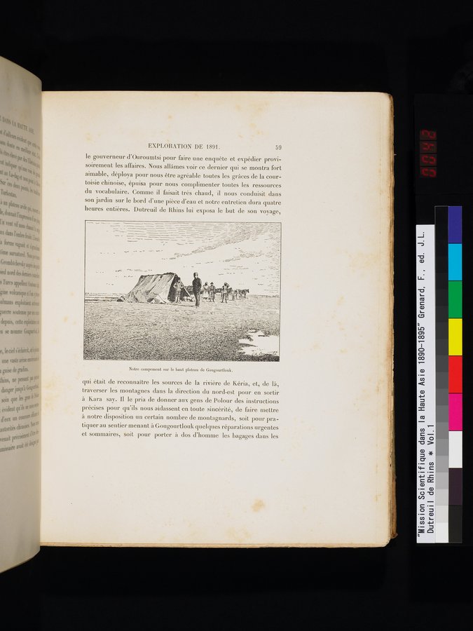 Mission Scientifique dans la Haute Asie 1890-1895 : vol.1 / 87 ページ（カラー画像）