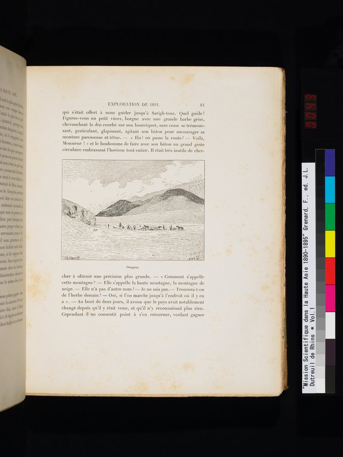 Mission Scientifique dans la Haute Asie 1890-1895 : vol.1 / 89 ページ（カラー画像）