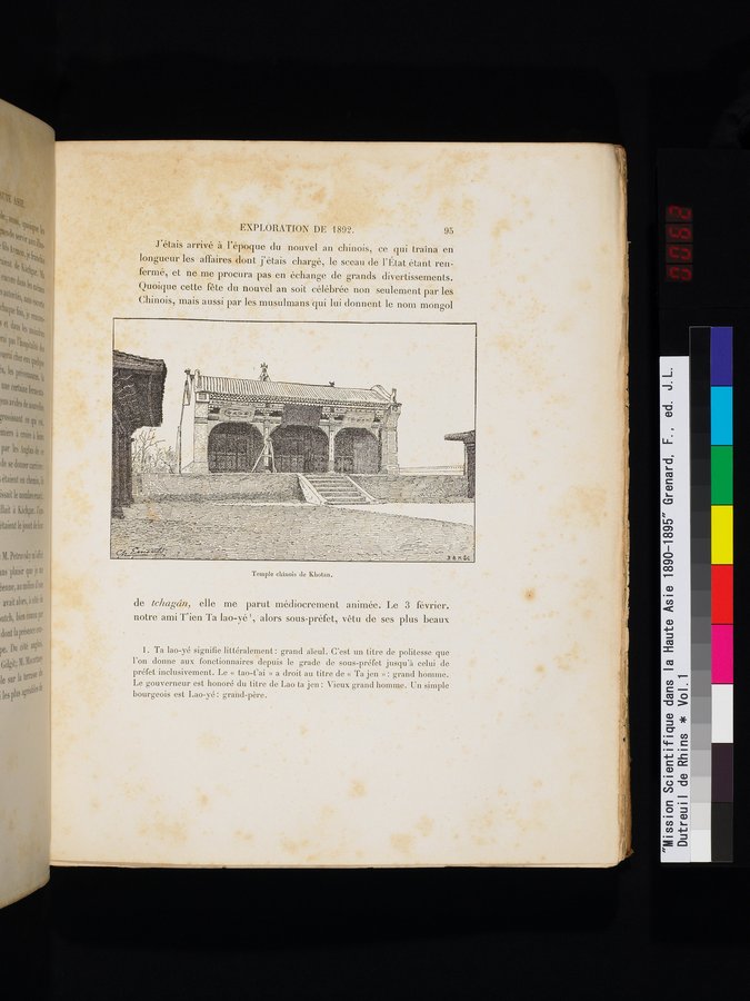 Mission Scientifique dans la Haute Asie 1890-1895 : vol.1 / 127 ページ（カラー画像）