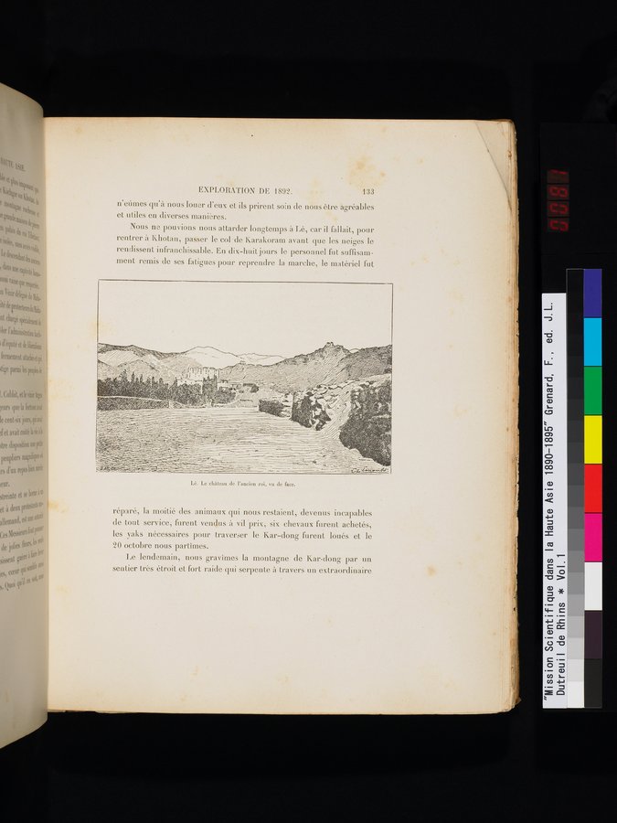 Mission Scientifique dans la Haute Asie 1890-1895 : vol.1 / Page 165 (Color Image)