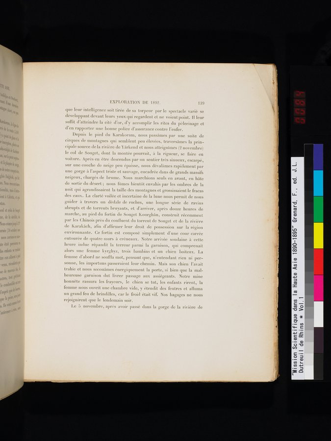 Mission Scientifique dans la Haute Asie 1890-1895 : vol.1 / Page 171 (Color Image)