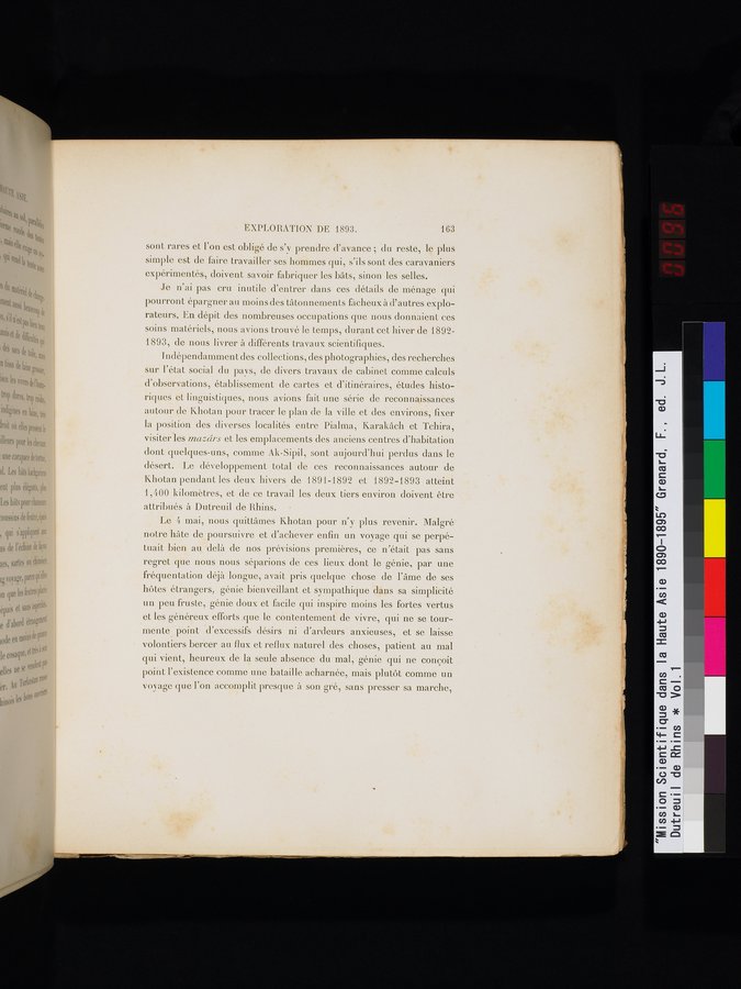 Mission Scientifique dans la Haute Asie 1890-1895 : vol.1 / Page 195 (Color Image)