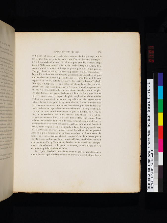 Mission Scientifique dans la Haute Asie 1890-1895 : vol.1 / Page 205 (Color Image)