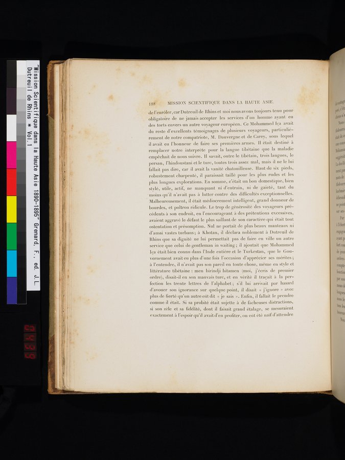 Mission Scientifique dans la Haute Asie 1890-1895 : vol.1 / 220 ページ（カラー画像）