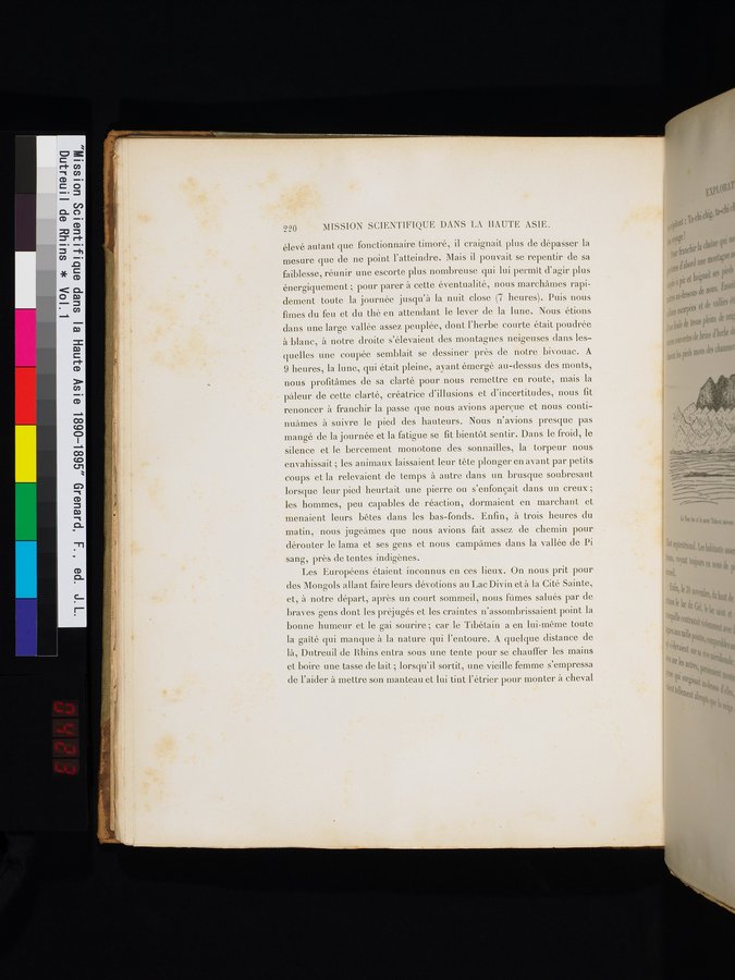 Mission Scientifique dans la Haute Asie 1890-1895 : vol.1 / Page 252 (Color Image)