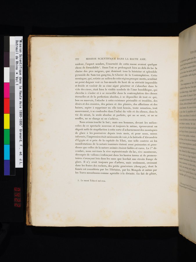Mission Scientifique dans la Haute Asie 1890-1895 : vol.1 / 254 ページ（カラー画像）