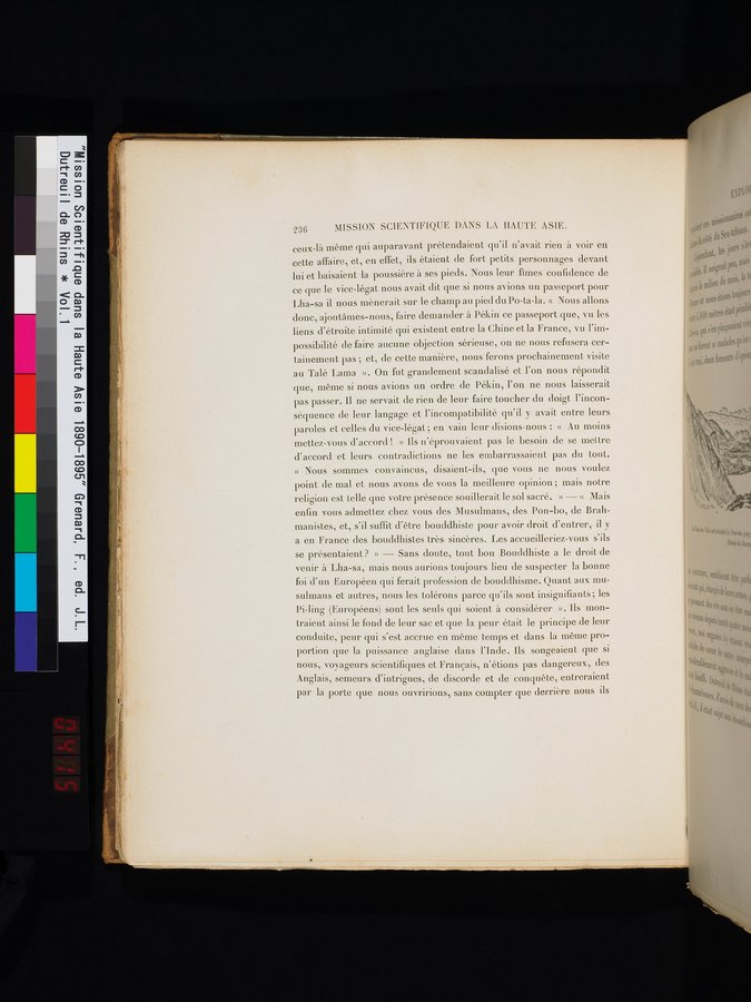 Mission Scientifique dans la Haute Asie 1890-1895 : vol.1 / 268 ページ（カラー画像）