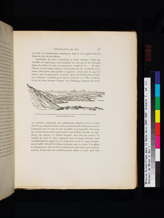 Mission Scientifique dans la Haute Asie 1890-1895 : vol.1 / Page 269 (Color Image)