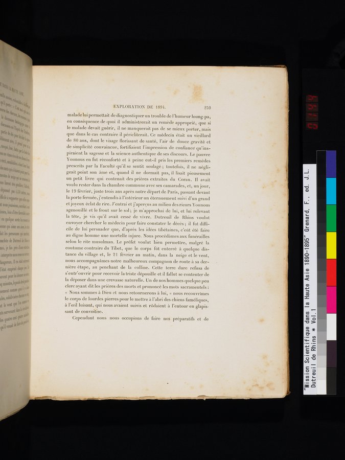 Mission Scientifique dans la Haute Asie 1890-1895 : vol.1 / Page 291 (Color Image)
