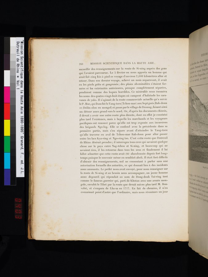 Mission Scientifique dans la Haute Asie 1890-1895 : vol.1 / 292 ページ（カラー画像）