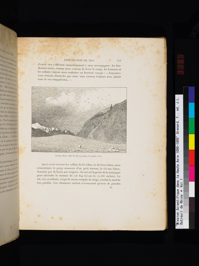 Mission Scientifique dans la Haute Asie 1890-1895 : vol.1 / Page 305 (Color Image)