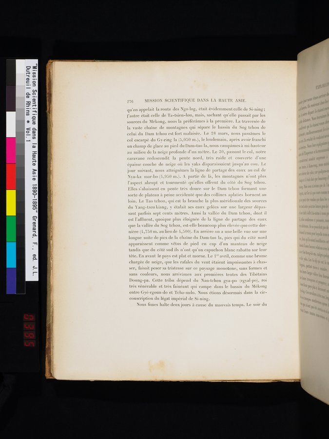 Mission Scientifique dans la Haute Asie 1890-1895 : vol.1 / 308 ページ（カラー画像）
