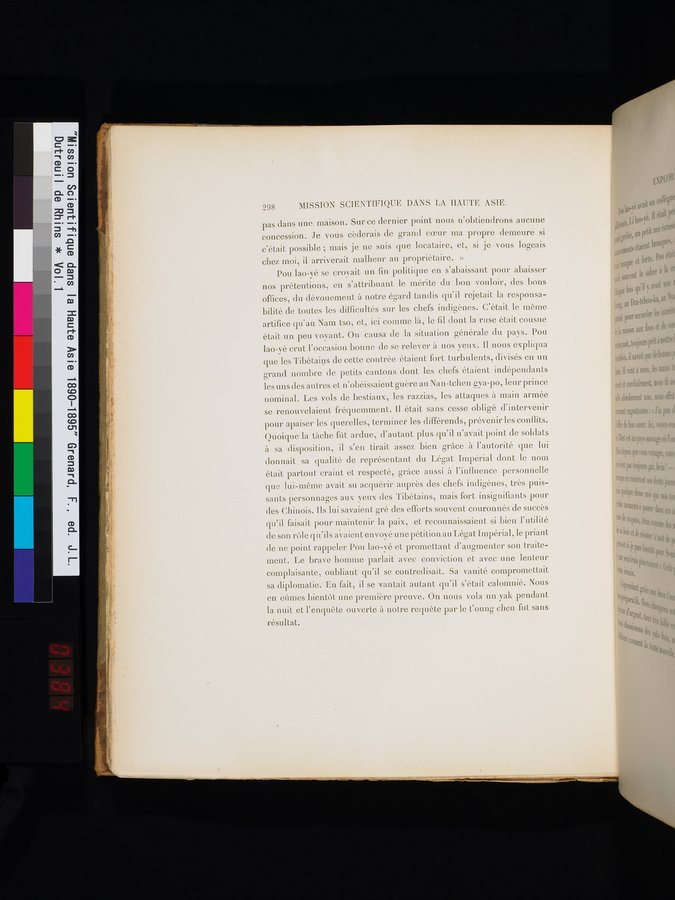Mission Scientifique dans la Haute Asie 1890-1895 : vol.1 / Page 330 (Color Image)