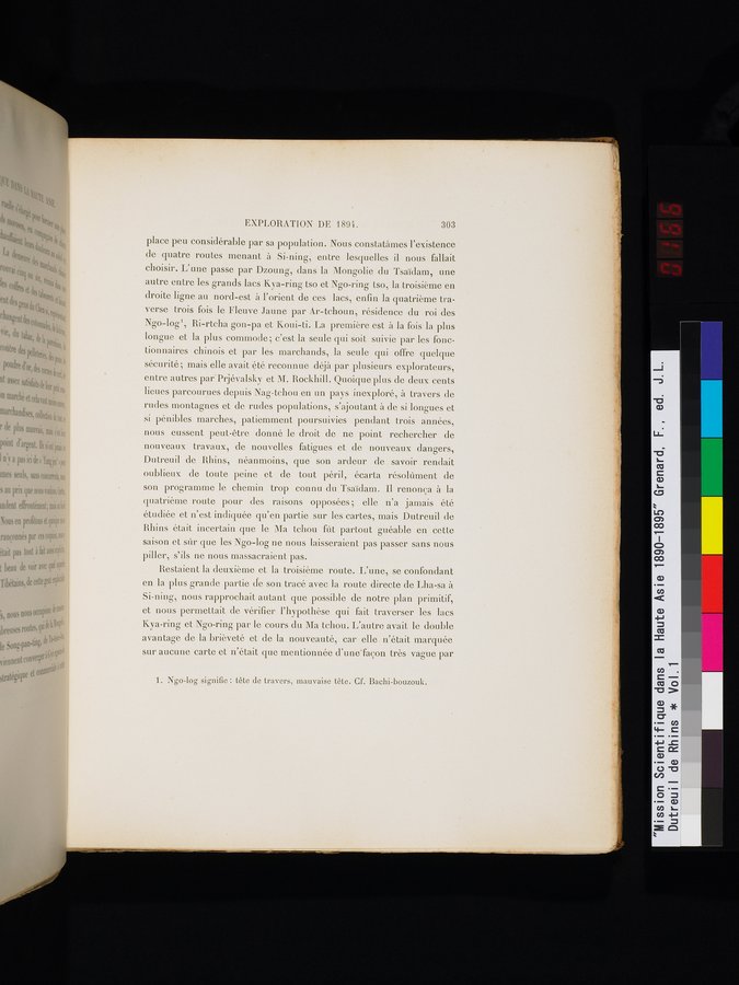 Mission Scientifique dans la Haute Asie 1890-1895 : vol.1 / 335 ページ（カラー画像）