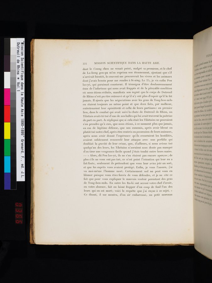 Mission Scientifique dans la Haute Asie 1890-1895 : vol.1 / 366 ページ（カラー画像）