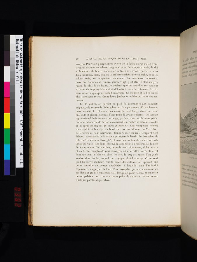 Mission Scientifique dans la Haute Asie 1890-1895 : vol.1 / Page 374 (Color Image)
