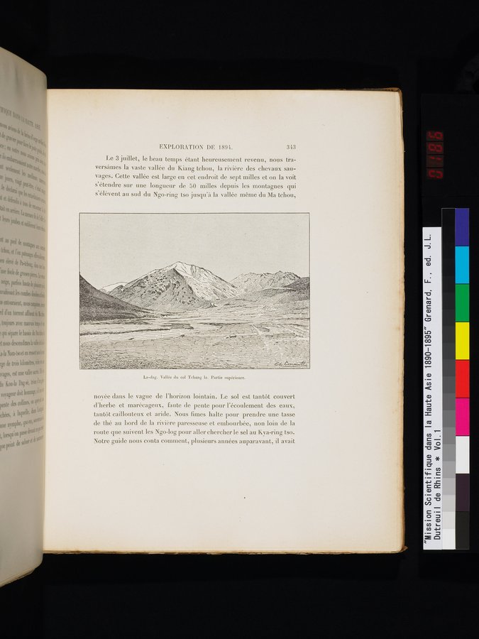 Mission Scientifique dans la Haute Asie 1890-1895 : vol.1 / Page 375 (Color Image)
