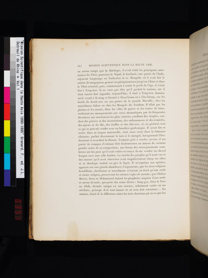 Mission Scientifique dans la Haute Asie 1890-1895 : vol.1 / 396 ページ（カラー画像）