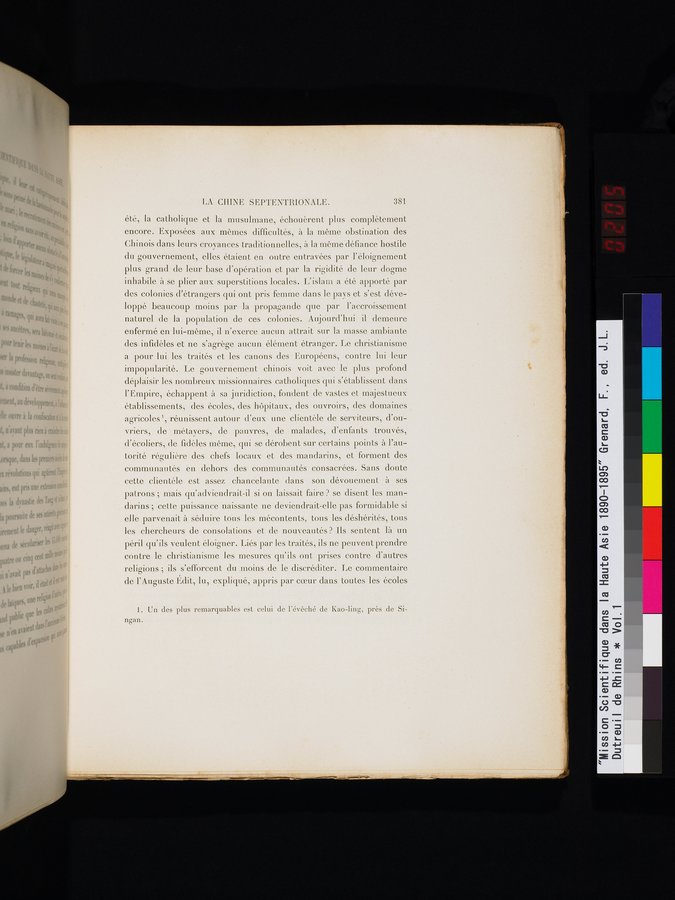 Mission Scientifique dans la Haute Asie 1890-1895 : vol.1 / Page 413 (Color Image)