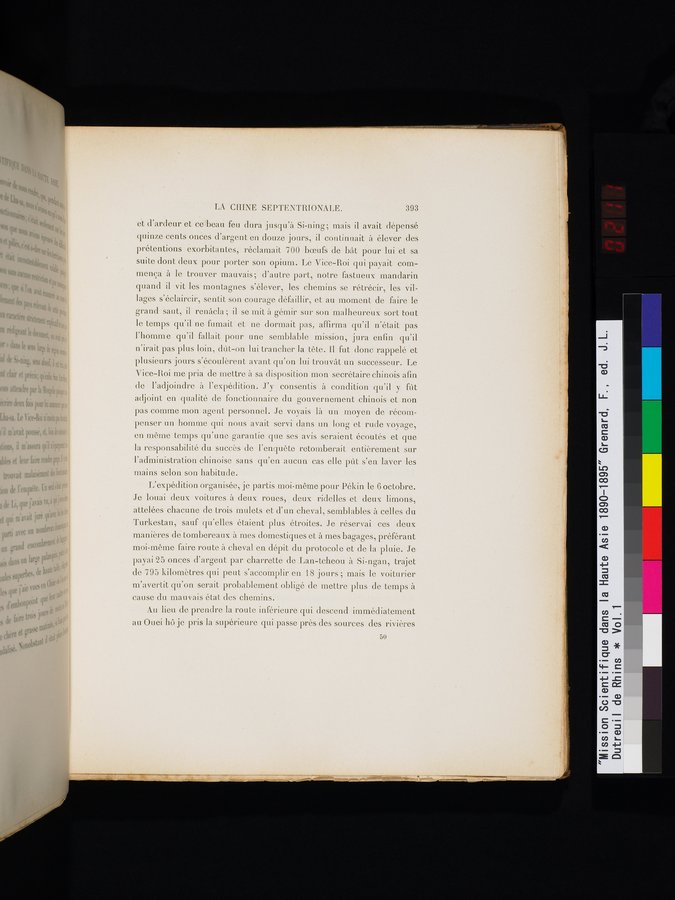 Mission Scientifique dans la Haute Asie 1890-1895 : vol.1 / 425 ページ（カラー画像）