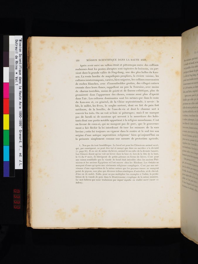 Mission Scientifique dans la Haute Asie 1890-1895 : vol.1 / Page 432 (Color Image)