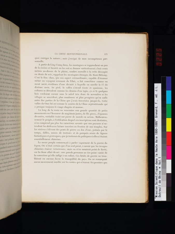 Mission Scientifique dans la Haute Asie 1890-1895 : vol.1 / Page 453 (Color Image)