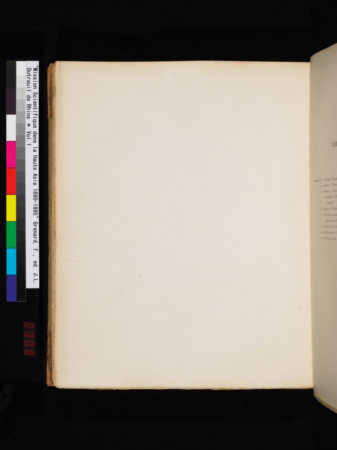 Mission Scientifique dans la Haute Asie 1890-1895 : vol.1 / 482 ページ（カラー画像）