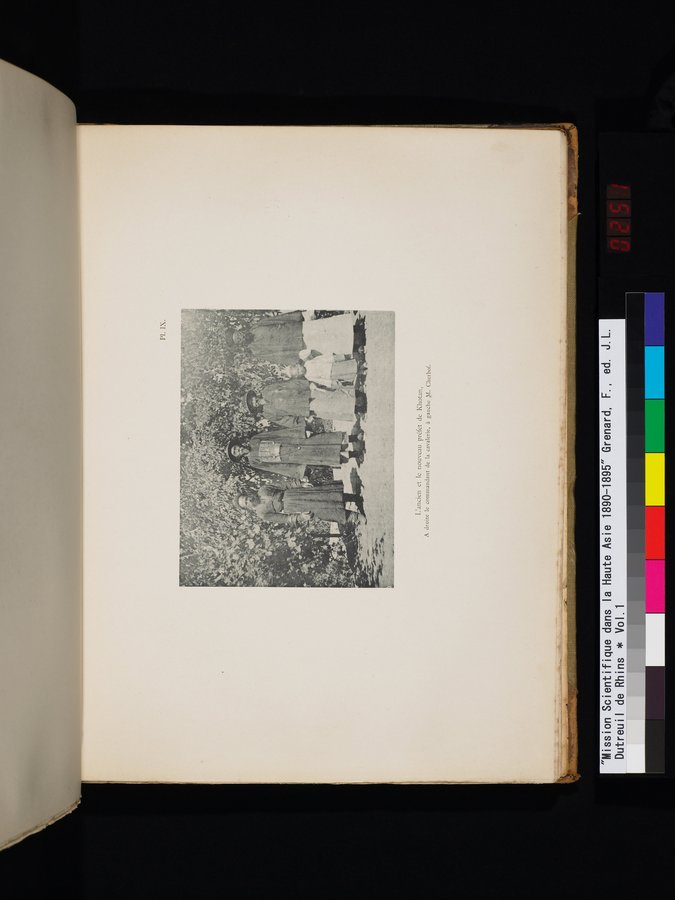 Mission Scientifique dans la Haute Asie 1890-1895 : vol.1 / Page 505 (Color Image)