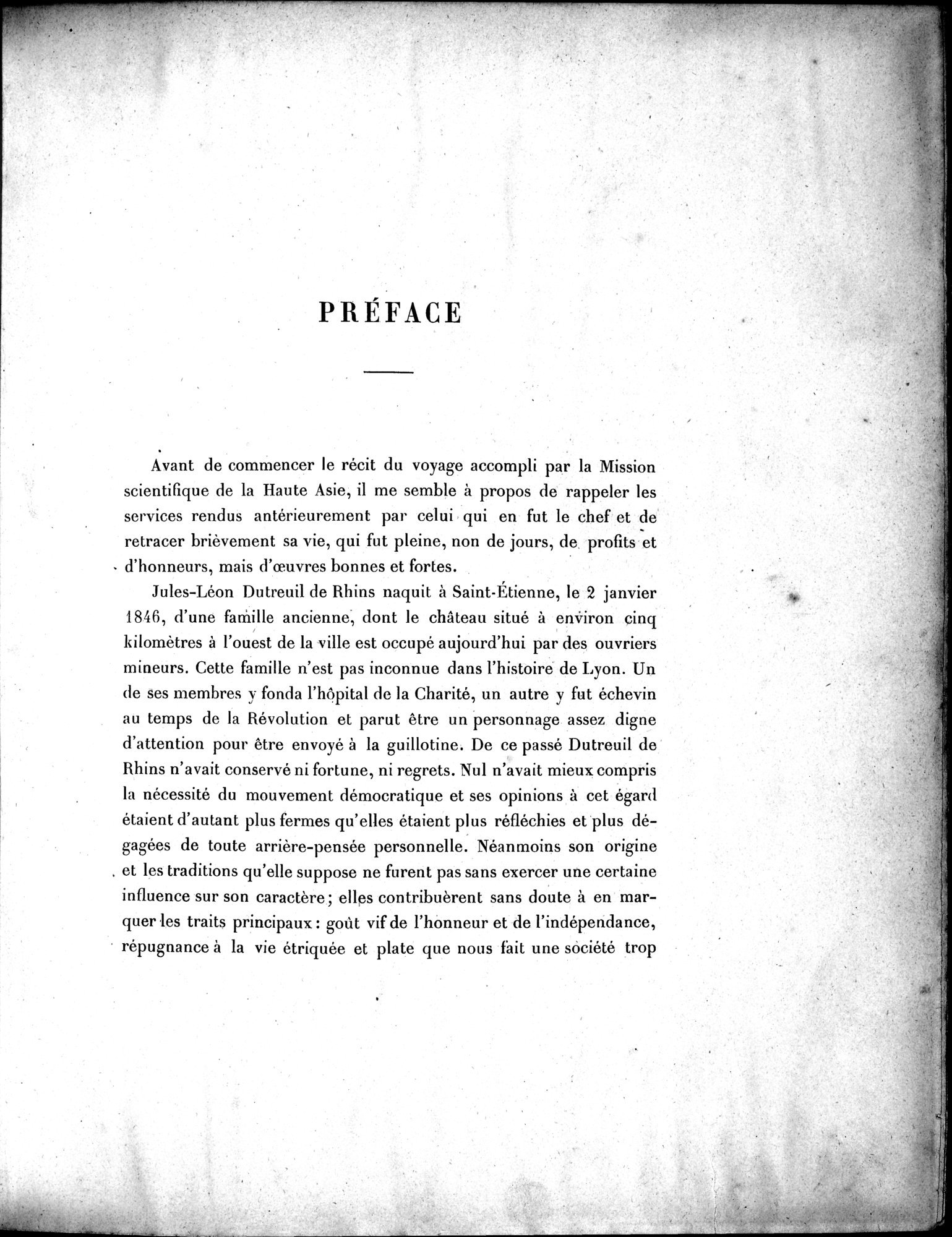 Mission Scientifique dans la Haute Asie 1890-1895 : vol.1 / Page 13 (Grayscale High Resolution Image)