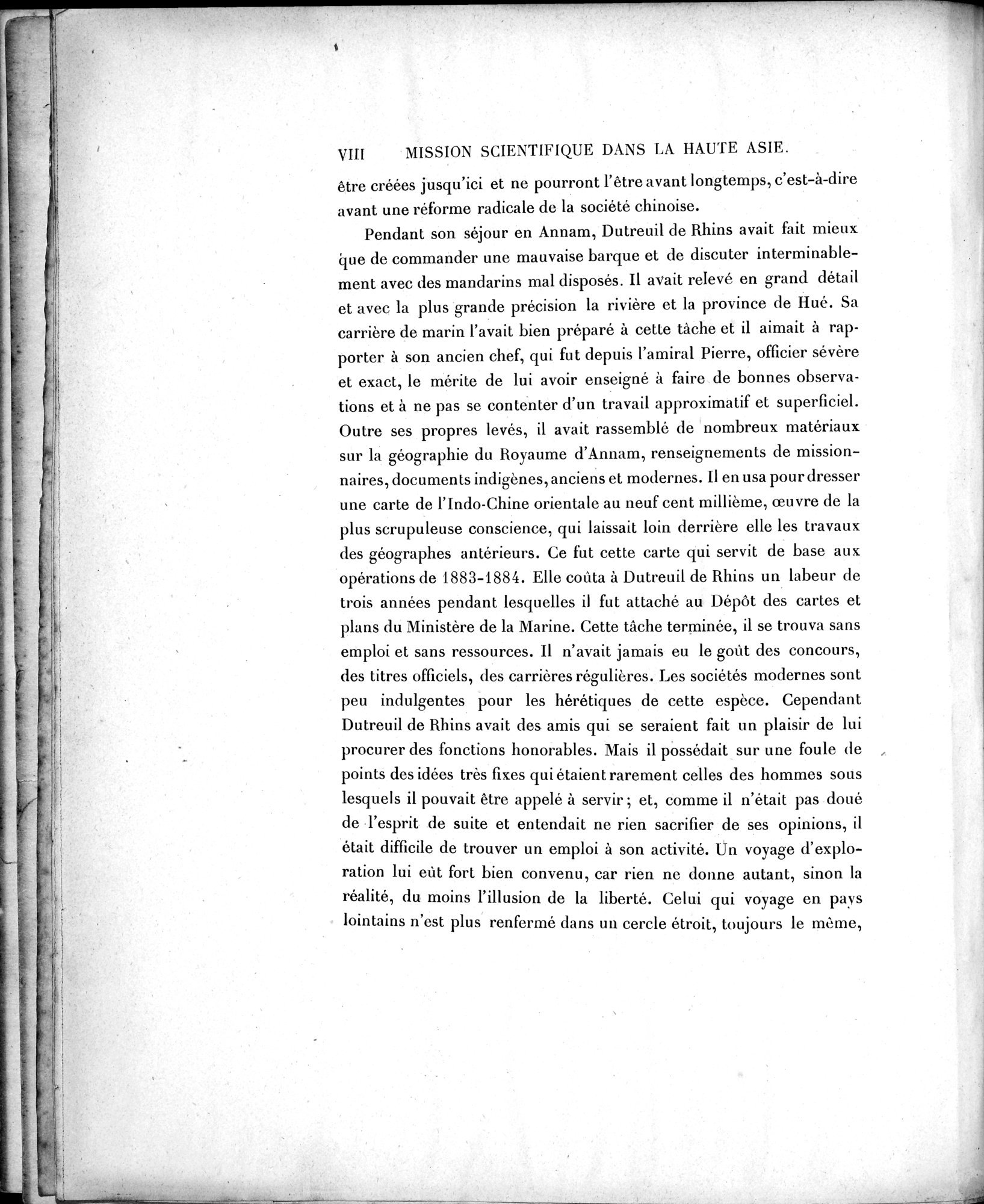 Mission Scientifique dans la Haute Asie 1890-1895 : vol.1 / Page 16 (Grayscale High Resolution Image)