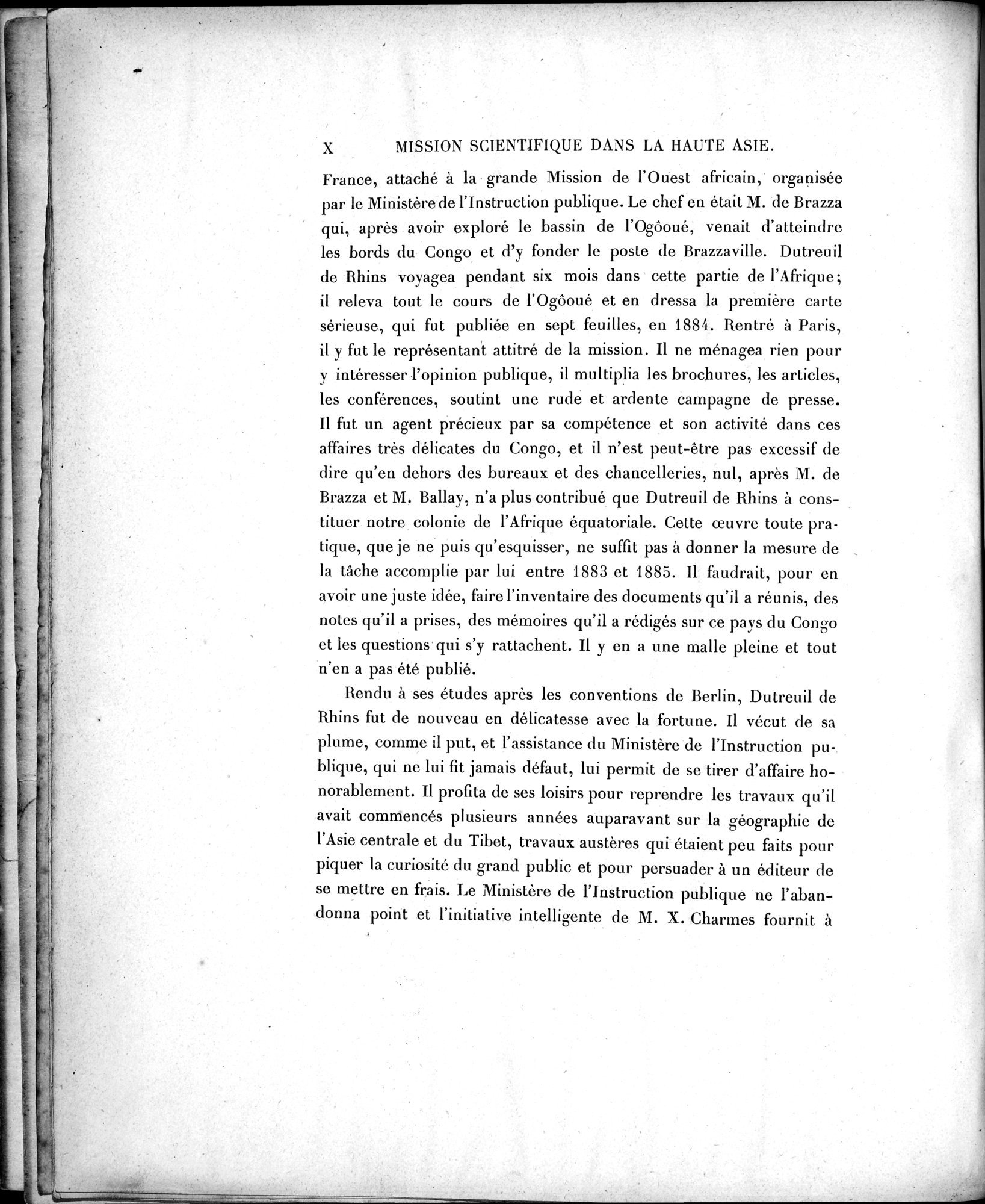 Mission Scientifique dans la Haute Asie 1890-1895 : vol.1 / Page 18 (Grayscale High Resolution Image)