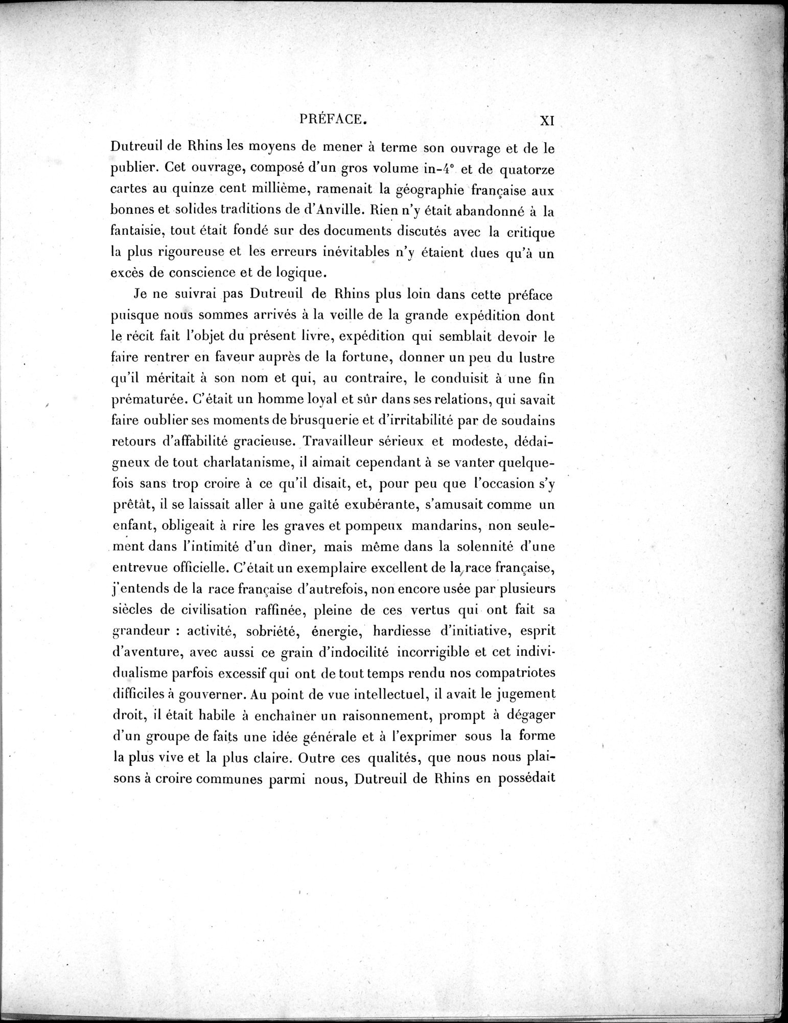 Mission Scientifique dans la Haute Asie 1890-1895 : vol.1 / Page 19 (Grayscale High Resolution Image)