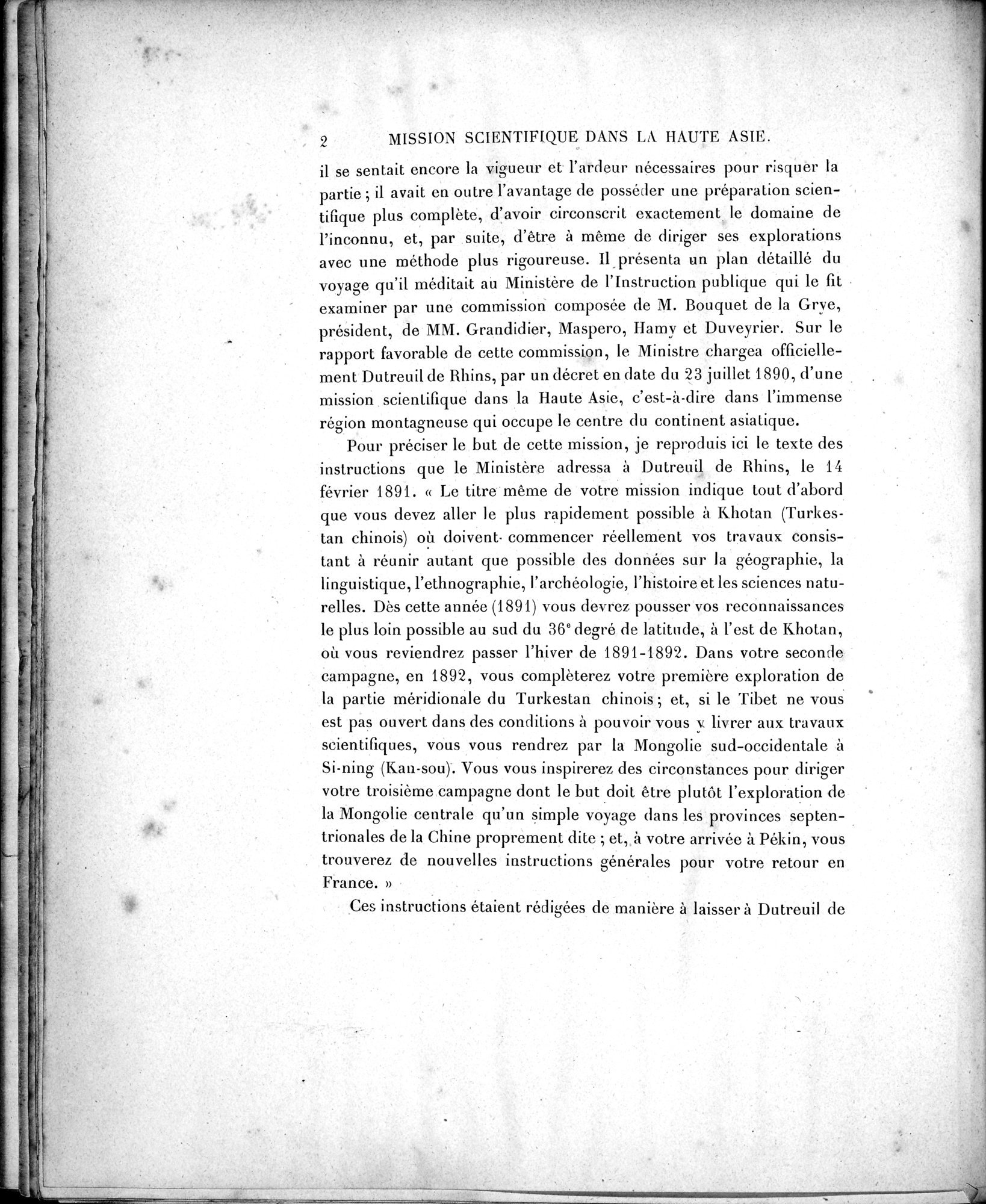 Mission Scientifique dans la Haute Asie 1890-1895 : vol.1 / Page 30 (Grayscale High Resolution Image)