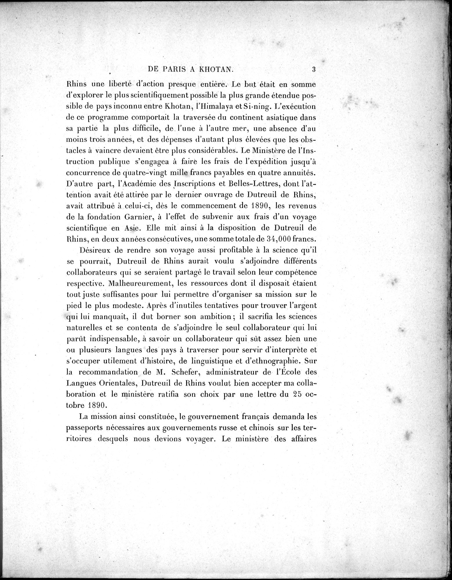 Mission Scientifique dans la Haute Asie 1890-1895 : vol.1 / Page 31 (Grayscale High Resolution Image)