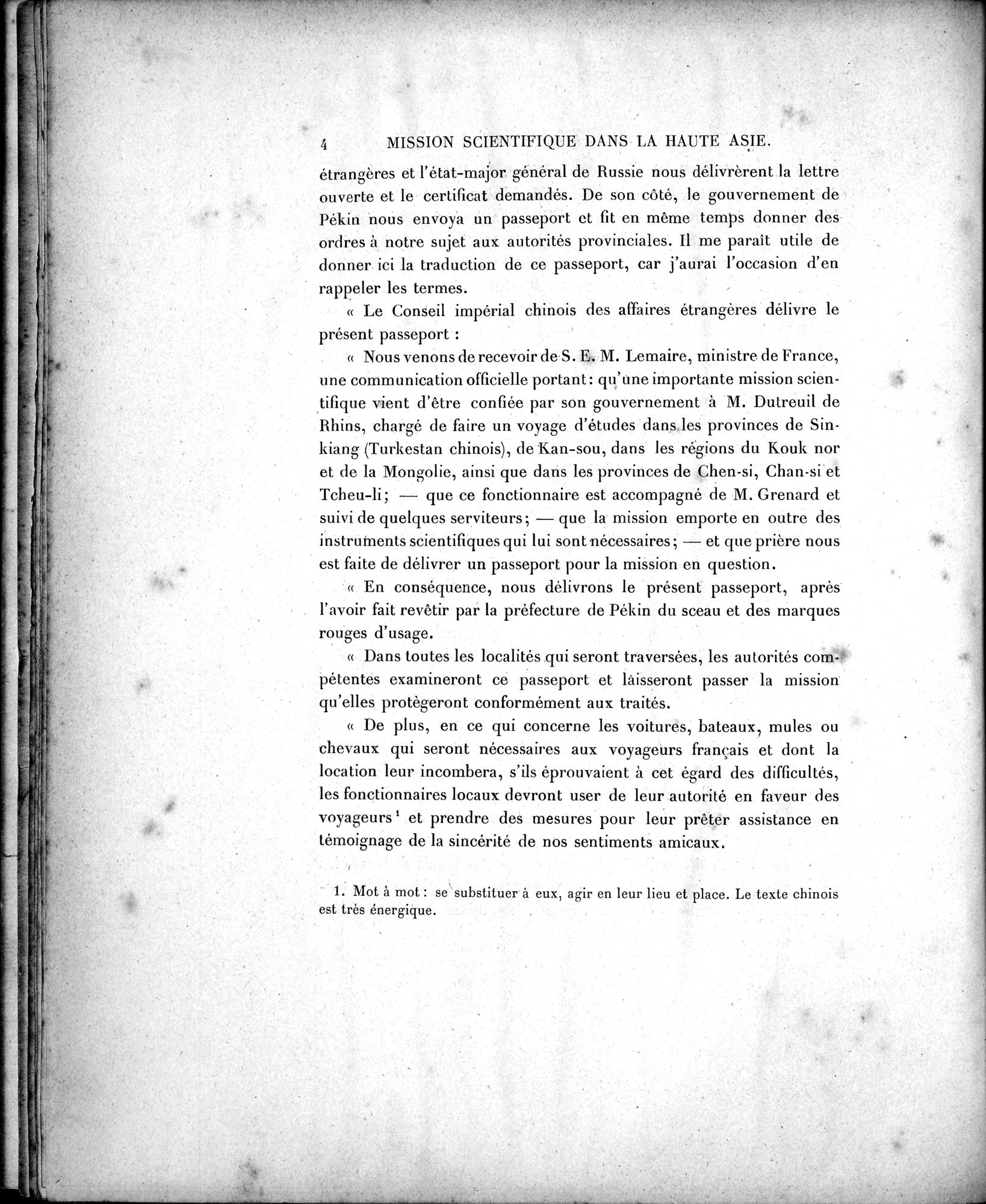 Mission Scientifique dans la Haute Asie 1890-1895 : vol.1 / Page 32 (Grayscale High Resolution Image)