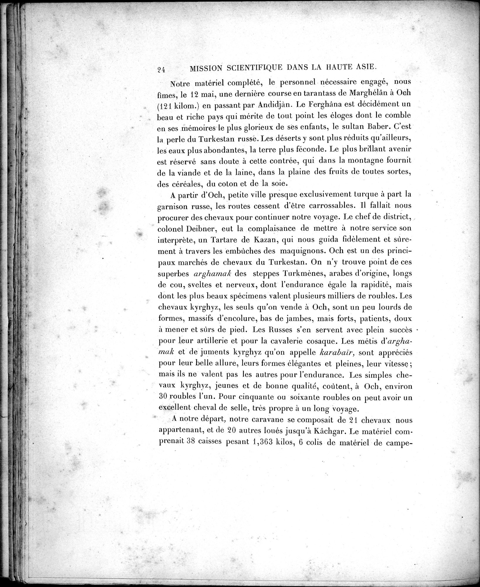 Mission Scientifique dans la Haute Asie 1890-1895 : vol.1 / Page 52 (Grayscale High Resolution Image)