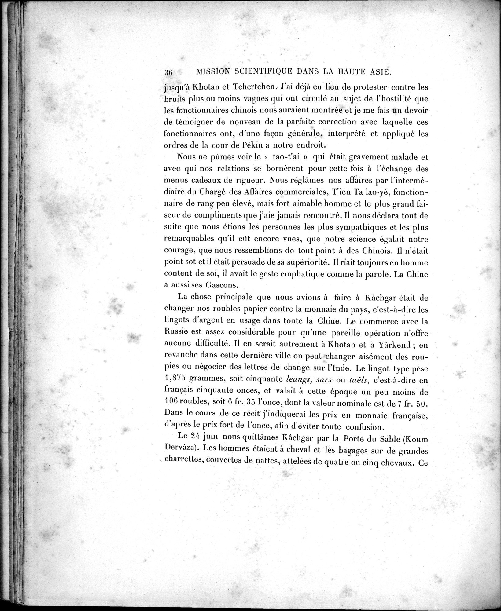 Mission Scientifique dans la Haute Asie 1890-1895 : vol.1 / Page 64 (Grayscale High Resolution Image)
