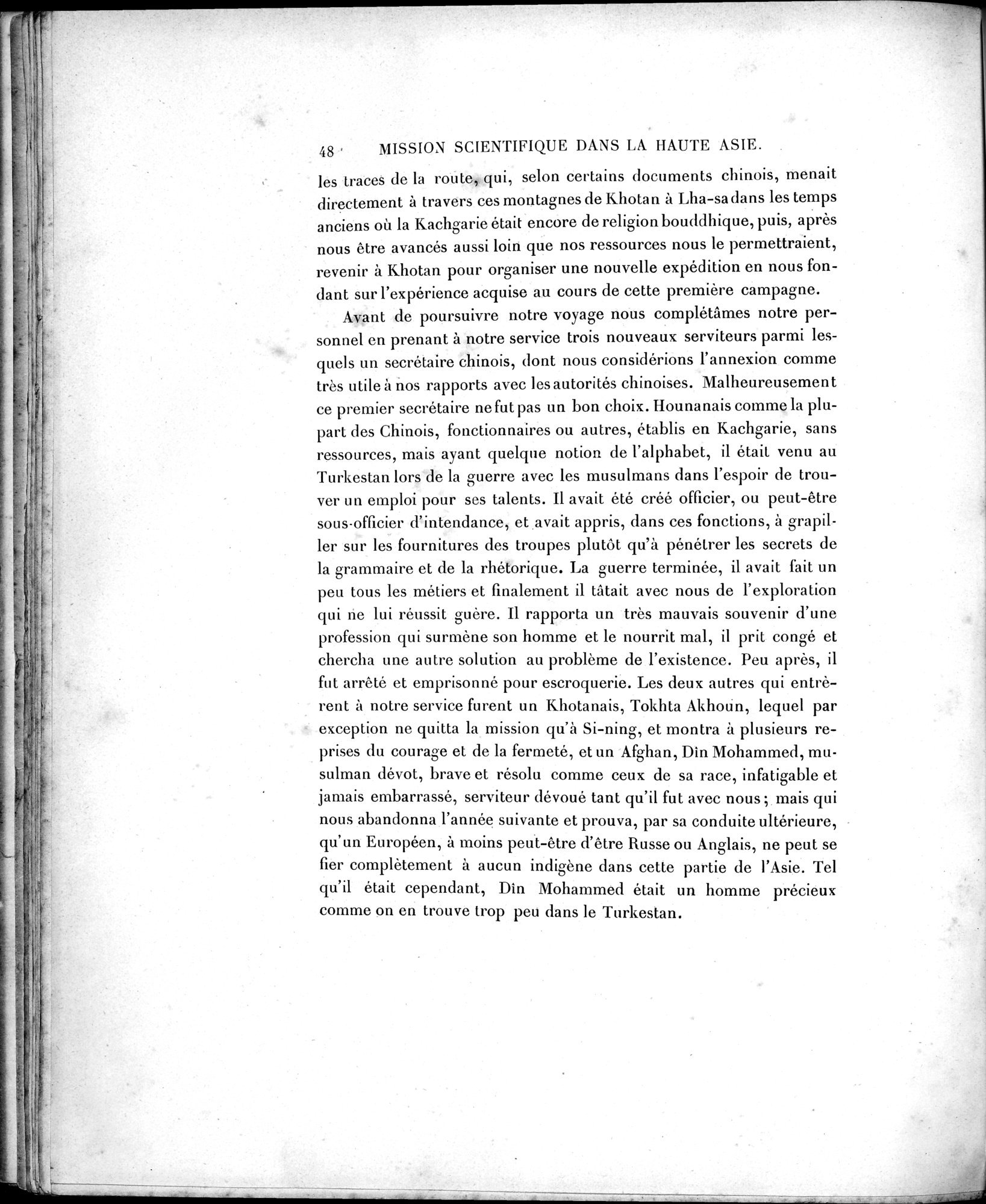 Mission Scientifique dans la Haute Asie 1890-1895 : vol.1 / Page 76 (Grayscale High Resolution Image)