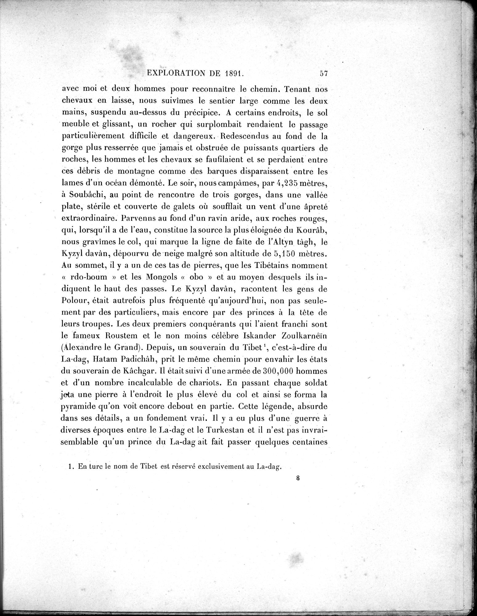 Mission Scientifique dans la Haute Asie 1890-1895 : vol.1 / 85 ページ（白黒高解像度画像）