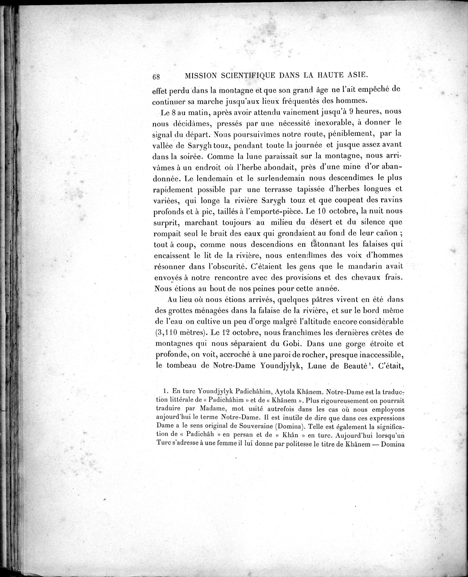 Mission Scientifique dans la Haute Asie 1890-1895 : vol.1 / Page 98 (Grayscale High Resolution Image)